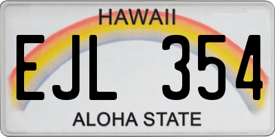 HI license plate EJL354