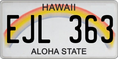 HI license plate EJL363