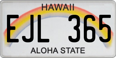 HI license plate EJL365