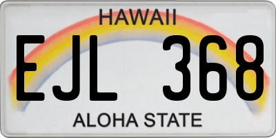 HI license plate EJL368
