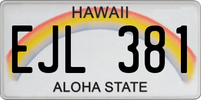 HI license plate EJL381