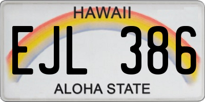 HI license plate EJL386