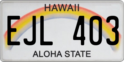 HI license plate EJL403