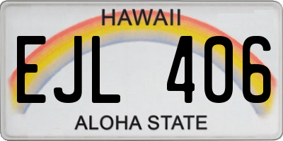 HI license plate EJL406