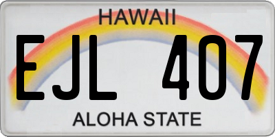 HI license plate EJL407