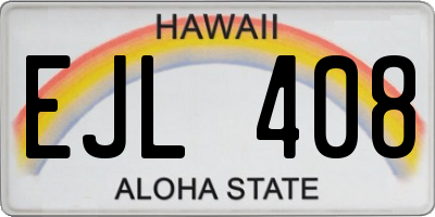 HI license plate EJL408