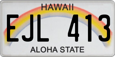 HI license plate EJL413