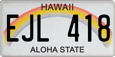 HI license plate EJL418