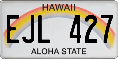 HI license plate EJL427
