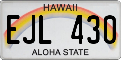 HI license plate EJL430