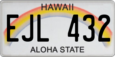 HI license plate EJL432