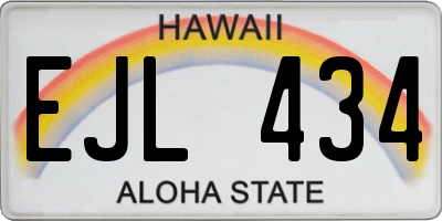 HI license plate EJL434