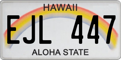 HI license plate EJL447