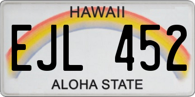 HI license plate EJL452