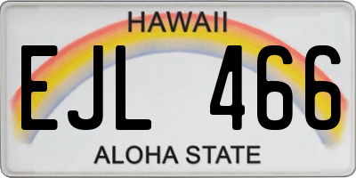 HI license plate EJL466