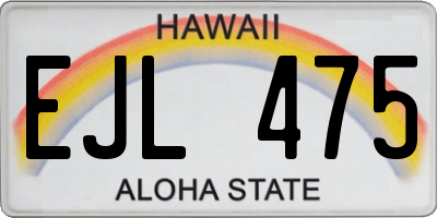 HI license plate EJL475