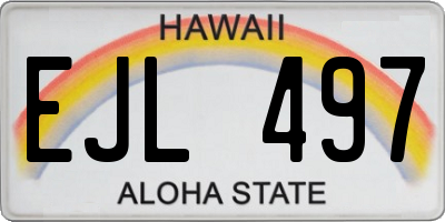 HI license plate EJL497