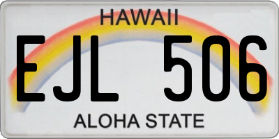HI license plate EJL506