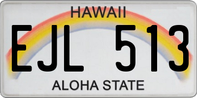 HI license plate EJL513