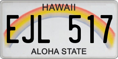 HI license plate EJL517
