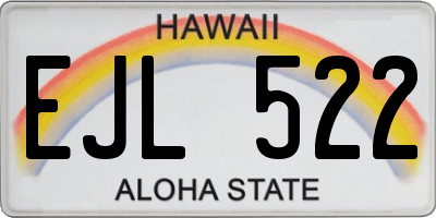 HI license plate EJL522