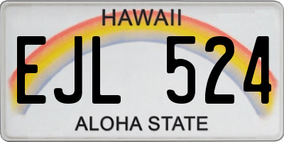HI license plate EJL524