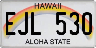 HI license plate EJL530