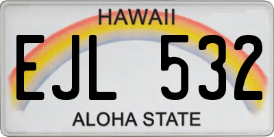 HI license plate EJL532