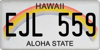 HI license plate EJL559