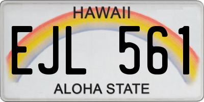 HI license plate EJL561