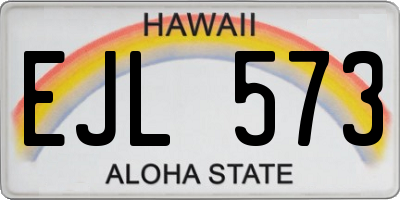 HI license plate EJL573