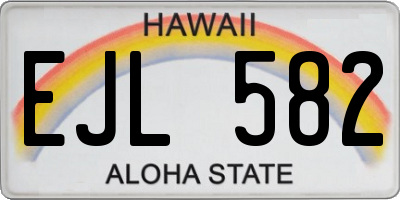 HI license plate EJL582