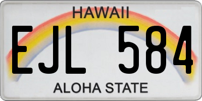 HI license plate EJL584