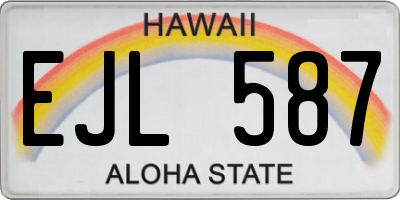 HI license plate EJL587
