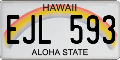 HI license plate EJL593