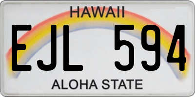 HI license plate EJL594
