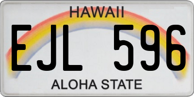 HI license plate EJL596