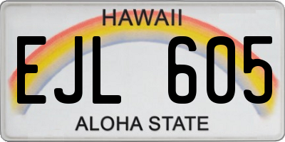 HI license plate EJL605