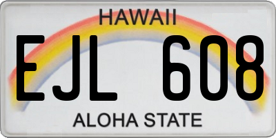 HI license plate EJL608