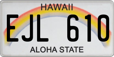 HI license plate EJL610
