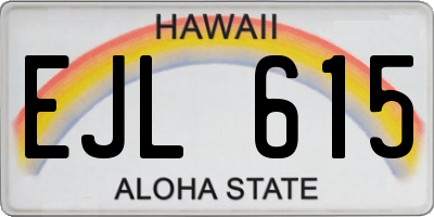 HI license plate EJL615