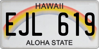 HI license plate EJL619