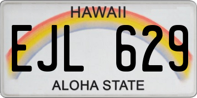 HI license plate EJL629