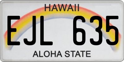 HI license plate EJL635