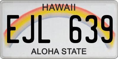 HI license plate EJL639