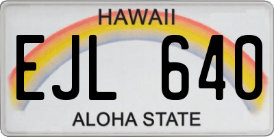 HI license plate EJL640