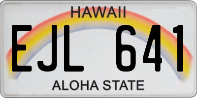 HI license plate EJL641