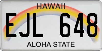 HI license plate EJL648