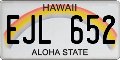 HI license plate EJL652