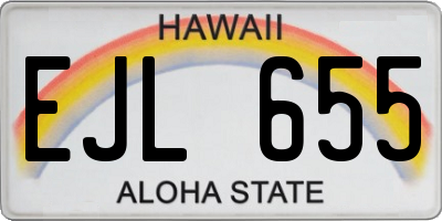 HI license plate EJL655